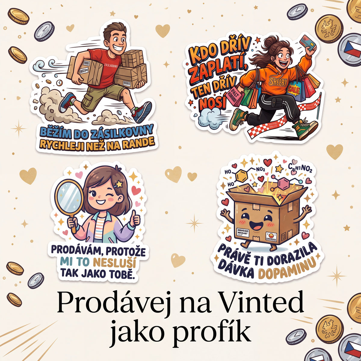 10 digitálních obrázkových samolepek